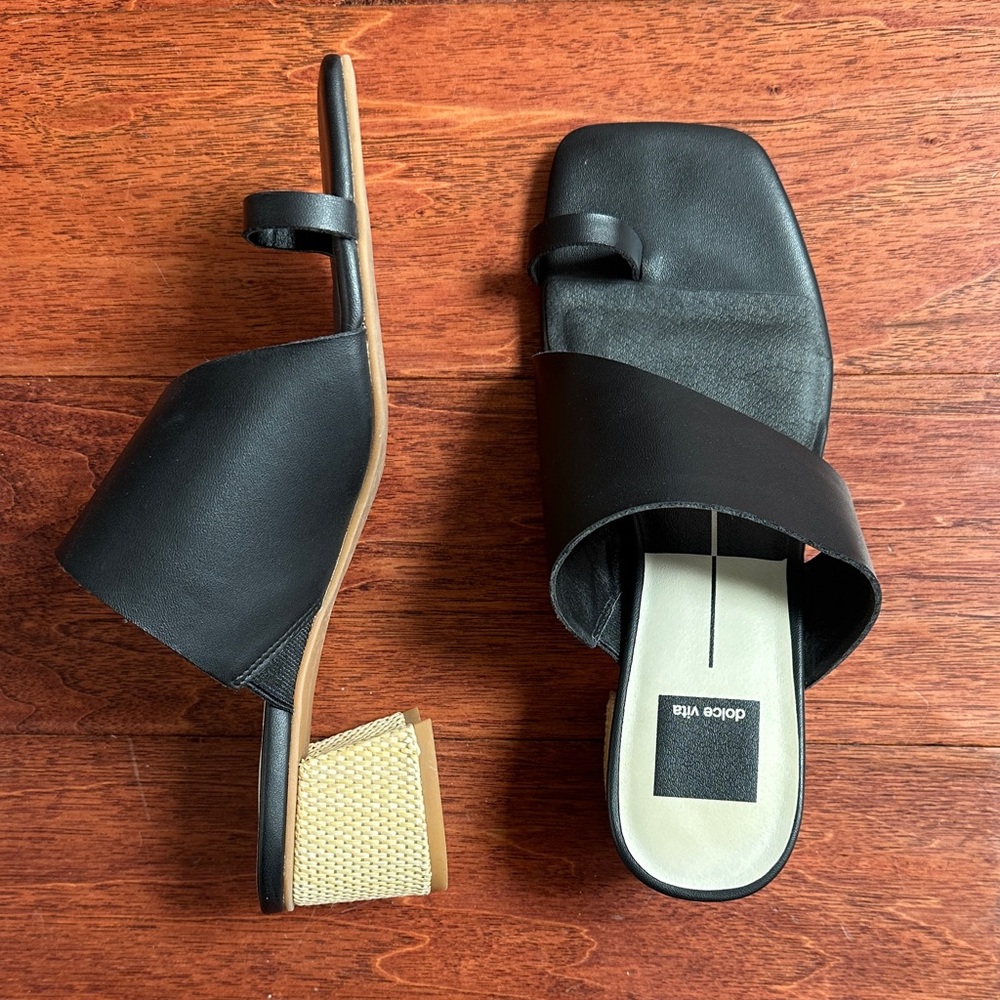 Worn once. Dolce Vita Black and Gold Sandals with Elegant Design